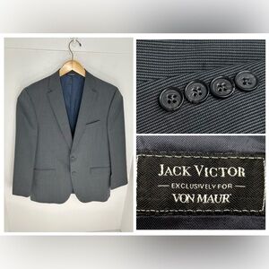 Jack‎ Victor Napoli CT Blazer Jacket Sport Coat Size 44R Gray 100% Wool Career